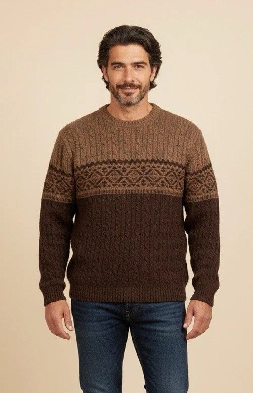 Liberty Men’s Sweater Sz 2X Geometric Knit Pullover Grandpa USA 90s
